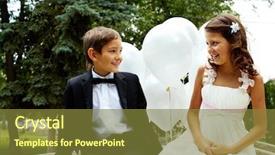  Presentation with children grow - Amazing slides having wedding childhood - portrait of children bride backdrop and a  colored foreground