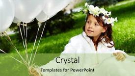  Presentation with baby shower gender reveal balloons - Cool new presentation theme with wedding childhood - portrait of girl bride backdrop and a  colored foreground