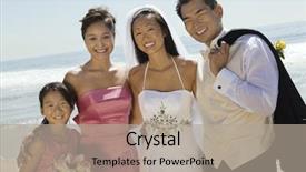  Presentation with flower - Beautiful PPT layouts featuring wedding childhood - portrait of newlywed couple backdrop and a mint green colored foreground