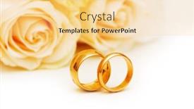  Presentation with golden wedding - Presentation theme having wedding concept with roses and golden rings background and a blonde colored foreground
