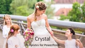  Presentation with flower wedding - Beautiful theme featuring wedding couple bride and groom backdrop and a  colored foreground