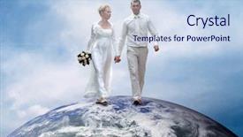  Presentation with planet mars and earth - Slide set having go on the planet earth background and a sky blue colored foreground