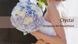  Presentation with wedding muslim couple - PPT theme consisting of wedding couple background and a coral colored foreground