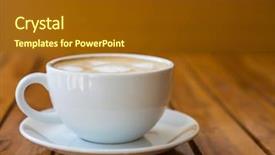  Presentation with cup coffee - PPT theme with wedding cupid - cup of coffee with heart background and a tawny brown colored foreground