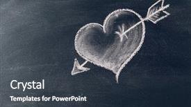  Presentation with chalkboard - Theme having wedding cupid - hand drawn heart on chalkboard background and a tawny brown colored foreground