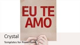  Presentation with wedding card - Slides consisting of wedding cupid - i love you in portuguese background and a lemonade colored foreground