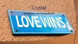  Presentation with love - Theme featuring wedding cupid - love wins sign background and a coral colored foreground