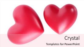  Presentation with hearts - PPT theme consisting of wedding cupid - two decorative red hearts isolated background and a  colored foreground