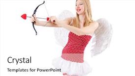  Presentation with valentine - PPT layouts consisting of wedding cupid - woman with bow in valentine background and a  colored foreground