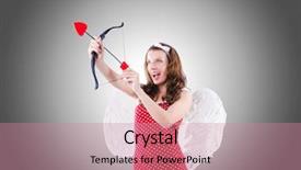  Presentation with concept of biochemistry dna - Amazing PPT theme having wedding cupid - woman with bow in valentine backdrop and a  colored foreground