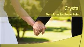  Presentation with hands holding - Presentation consisting of wedding day - extreme close-up mid section background and a tawny brown colored foreground