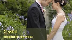  Presentation with bride - Colorful PPT layouts enhanced with wedding day - mid adult bride and groom backdrop and a tawny brown colored foreground