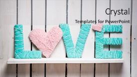  Presentation with pink wedding - PPT theme with wedding day - word love in delicate pink background and a  colored foreground