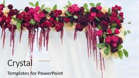  Presentation with element - Audience pleasing PPT theme consisting of wedding decoration element backdrop and a white colored foreground