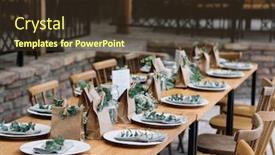  Presentation with venue - Audience pleasing slide set consisting of wedding-decoration-wedding-venue backdrop and a tawny brown colored foreground
