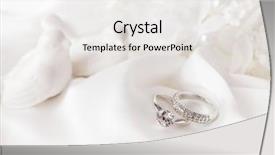  Presentation with wedding rings - Slide set featuring wedding decoration with wedding rings background and a white colored foreground