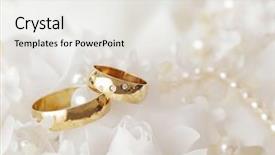  Presentation with wedding invitation - Amazing slide set having wedding decoration with wedding rings backdrop and a white colored foreground