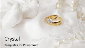  Presentation with wedding rings - Audience pleasing PPT theme consisting of marriage bands - wedding decoration with wedding rings backdrop and a white colored foreground