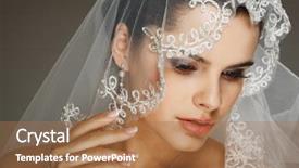  Presentation with decoration - PPT theme consisting of wedding decoration background and a coral colored foreground