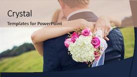  Presentation with flower wedding - Presentation theme featuring wedding detail of beautiful flower bouquet shallow depth of field focus on flowers background and a coral colored foreground