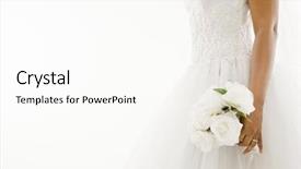  Presentation with african american wedding - Colorful presentation theme enhanced with wedding dress - african-american bride holding bouquet backdrop and a white colored foreground
