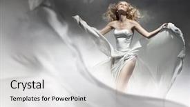  Presentation with beautiful sheet of cannabis marijuana - Audience pleasing theme consisting of wedding dress - beautiful young bride backdrop and a light gray colored foreground