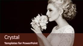  Presentation with prom - Slide set with wedding dress - duotone profile portrait of young background and a tawny brown colored foreground