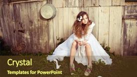  Presentation with problem statement problems and solutions - Presentation theme with wedding dress - lonely bride at one background and a  colored foreground