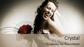  Presentation with wedding roses - Presentation design having wedding dress - sepia toned image of happy background and a coral colored foreground