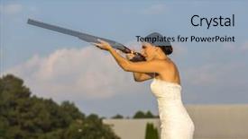  Presentation with bride and groom at wedding - Slides with wedding dress shooting a shotgun background and a light blue colored foreground