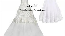  Presentation with white wedding - Presentation having wedding dress under the white background background and a white colored foreground