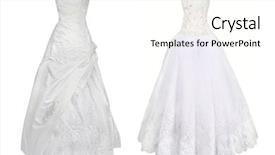  Presentation with white wedding - PPT layouts having wedding dresses isolated background and a cream colored foreground