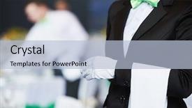  Presentation with catering - Theme featuring wedding event - catering service waitress on duty background and a light blue colored foreground