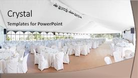  Presentation with banquet - PPT theme consisting of wedding event celebration banquet dinner background and a light gray colored foreground