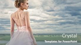  Presentation with pink wedding - PPT theme enhanced with wedding-fashion-portrait background and a gray colored foreground
