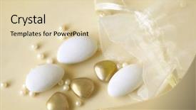  Presentation with candy heart - Slide deck featuring wedding favor bag spilling sugar background and a lemonade colored foreground