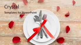  Presentation with valentines day - Colorful slide deck enhanced with valentines day and festive dinner backdrop and a lemonade colored foreground