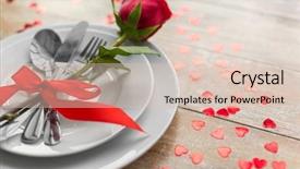  Presentation with rose flower - PPT layouts featuring concept - close up of red background and a lemonade colored foreground