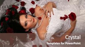  Presentation with bride - Slide deck featuring wedding flowers - sexy young bride with red background and a violet colored foreground