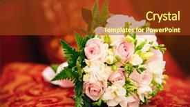  Presentation with romantic - Amazing theme having wedding flowers bridal bouquet romantic blooming decor decoration banquet backdrop and a tawny brown colored foreground