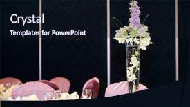  Presentation with dinner - Presentation having wedding flowers on the dinner background and a wine colored foreground