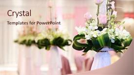  Presentation with christian wedding - Presentation theme enhanced with wedding flowers on the dinner background and a lemonade colored foreground