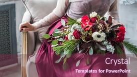  Presentation with wedding - Audience pleasing slide set consisting of wedding-flowers backdrop and a violet colored foreground