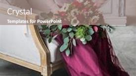  Presentation with wedding - Presentation design having wedding-flowers background and a gray colored foreground