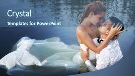  Presentation with couple kiss - Slide set consisting of wedding fun - love and passion - kiss background and a ocean colored foreground