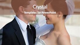  Presentation with married couple hearts - Colorful PPT theme enhanced with wedding fun - newly married couple looking backdrop and a tawny brown colored foreground