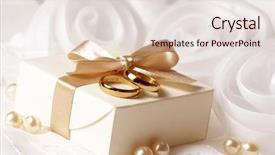  Presentation with golden wedding - Theme having wedding gift background and a lemonade colored foreground
