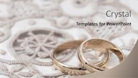  Presentation with golden wedding - PPT theme having wedding-golden-rings background and a light gray colored foreground