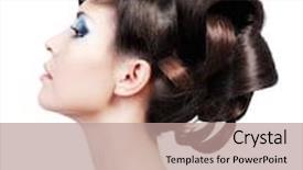  Presentation with wedding - Audience pleasing presentation design consisting of wedding hairstyle profile portrait of a cute model with beautiful locks backdrop and a coral colored foreground