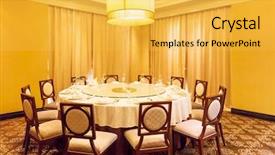  Presentation with function hall - Beautiful slides featuring wedding hall or other function backdrop and a yellow colored foreground